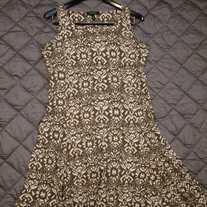 Plus Size Green Patterned Midi Dress